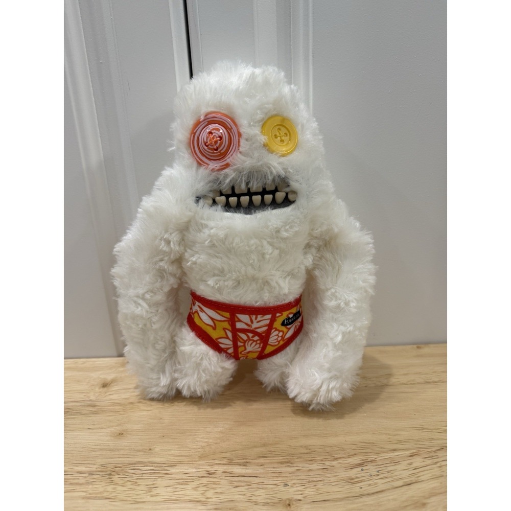 Fuggler Plush Funny Ugly Monster 9" Budgie Edition White Sasquoosh Floral Briefs